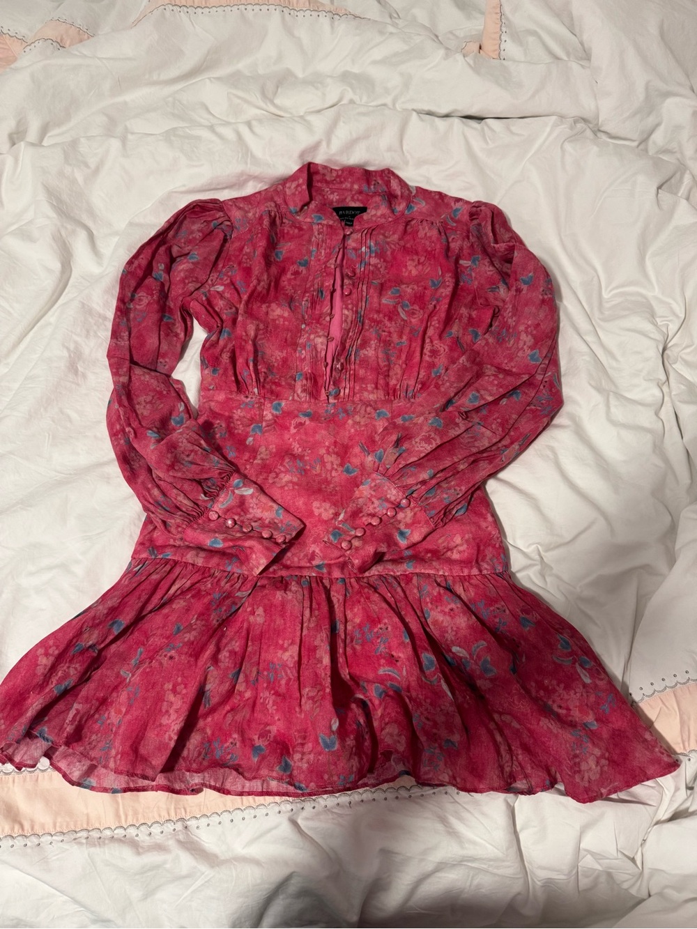 Bardot Coral Pink Floral Button-Front Dress